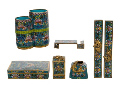 Cloisonne Calligraphy Set
