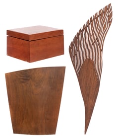 Decorative Hand Carved Wood Object Assortment