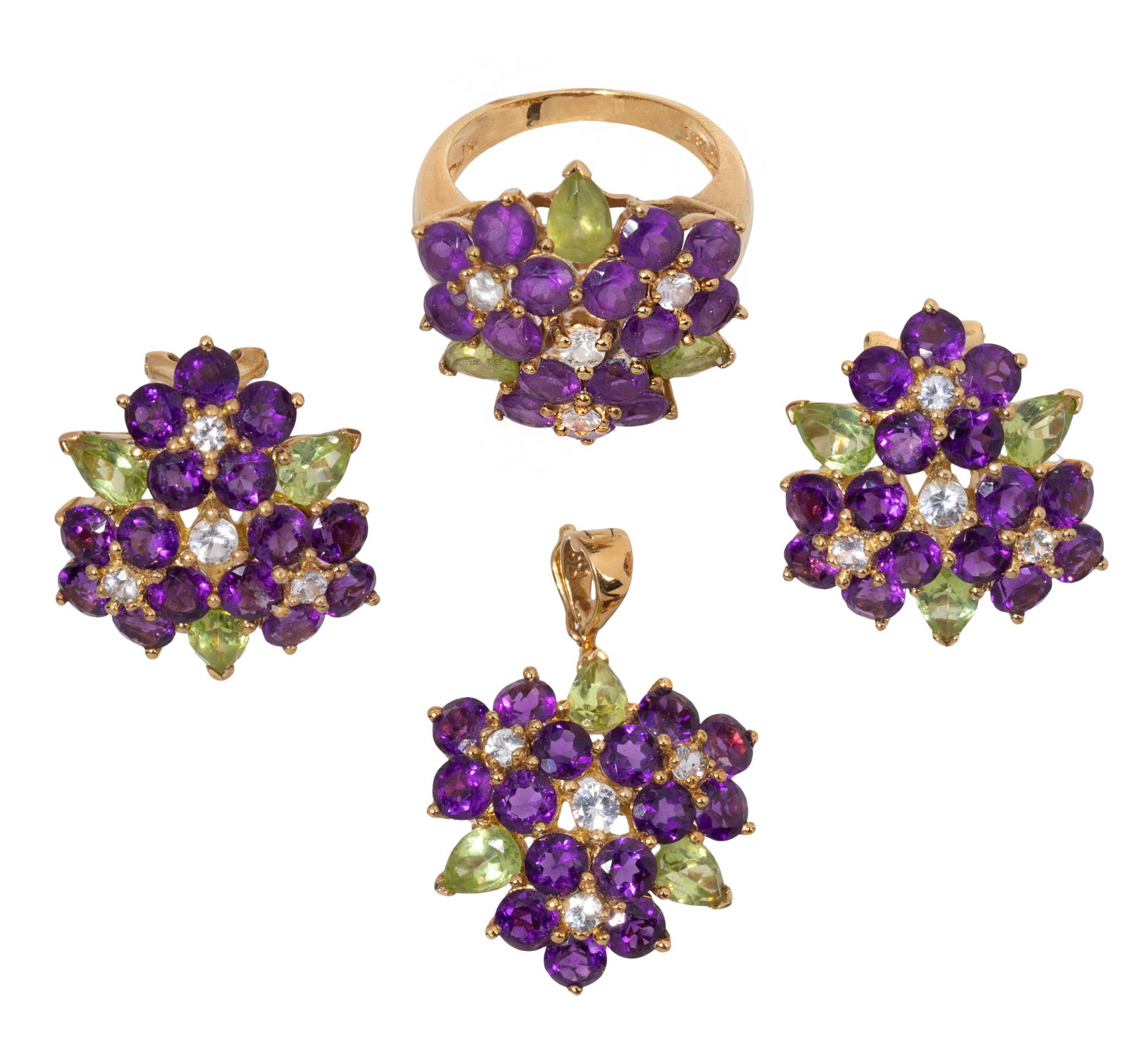 18k Yellow Gold and Gemstone Jewelry Suite (1 of 1)