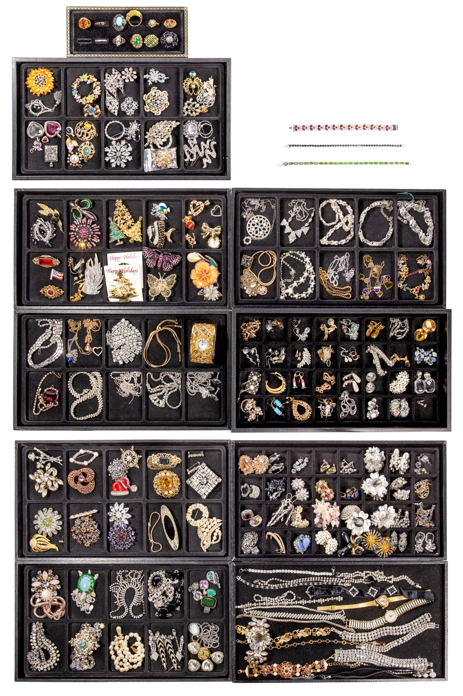 Sterling Silver, Rhinestone, Austrian Crystal and Costume Jewelry Assortment (1 of 5)