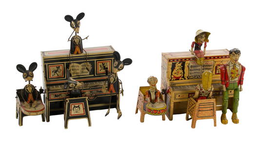 Marx Merry Makers and Unique Art Lil Abner and Dogpatch Band Tin Litho Toys: Marx Merry Makers and Unique Art Lil Abner and Dogpatch Band Tin Litho Toys (2) items including the 1930s Marx having original box and the 1940s Unique Art retaining instruction sheet and original box