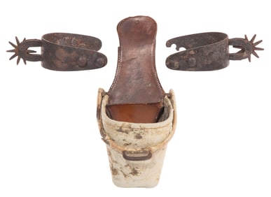 Steel Spurs and Leather Stirrup