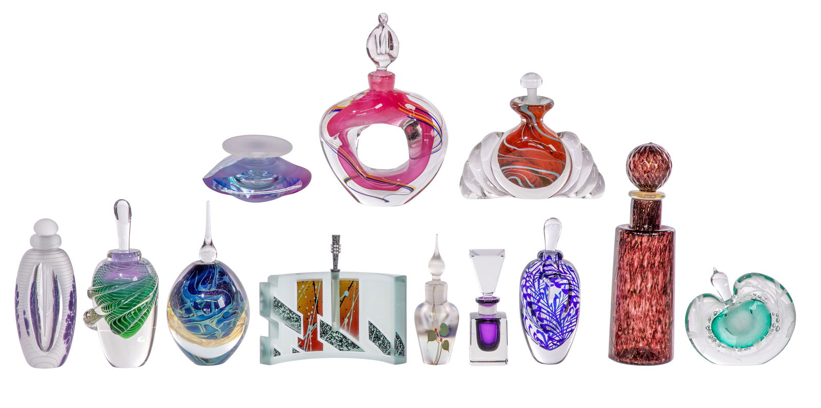 Art Glass Signed Perfume Bottle Assortment (1 of 2)