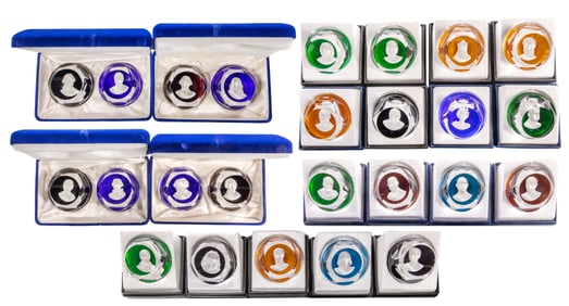 Baccarat Franklin Mint and D'albret Sulphide Paperweight Assortment