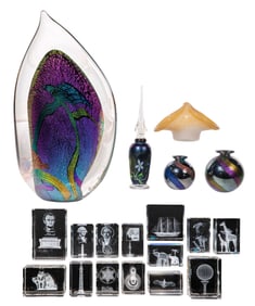 Crystal Paperweight and Artisan Glass Assortment