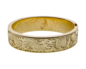 14k Yellow Gold Hinged Bangle Bracelet