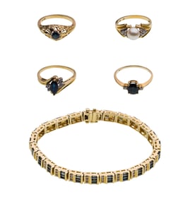 14k Yellow Gold and Gemstone Jewelry Assortment