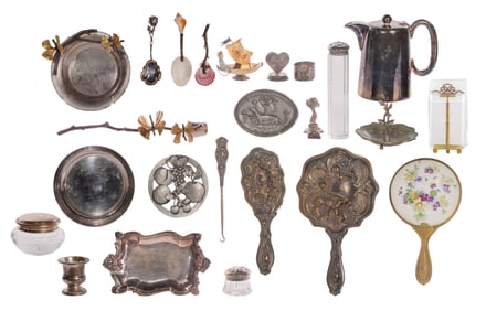Sterling Silver and Decorative Metal Object Assortment