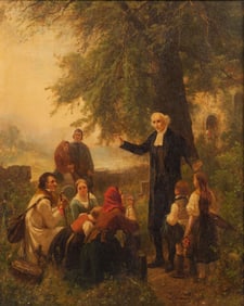 Carl Wilhelm Hubner (German, 1814-1879) Oil on Panel