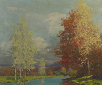 Wilbur Kensler (American, 1890-1939) Oil on Board