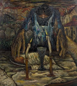 Fred Rappaport (Austrian, 1912-1989) 'Kiddush' Oil on Board