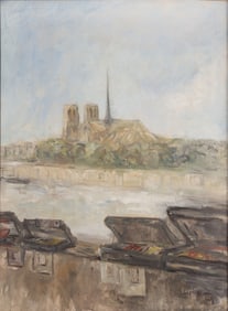 Pierre Laprade (French, 1875-1932) 'Notre Dame from the West Bank' Oil on Canvas