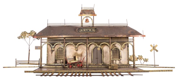 Curtis Jere (American, 20th Century) Azusa Train Depot Wall Sculpture