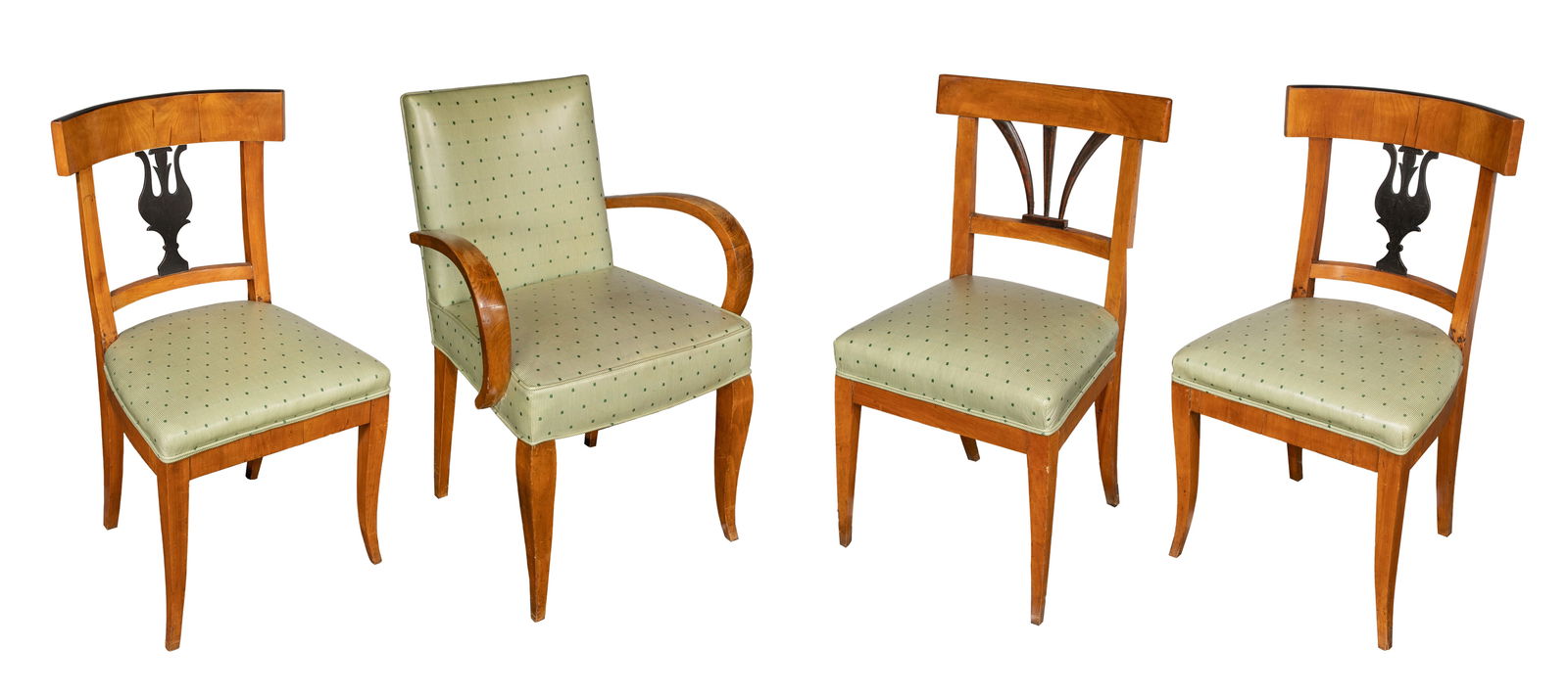 Biedermeier Style Burl Maple and Ebony Chair Collection (1 of 5)