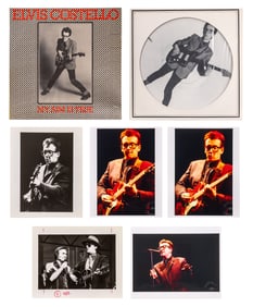 Robert Matheu (American, 1955-2018) Elvis Costello Photograph and Album Assortment