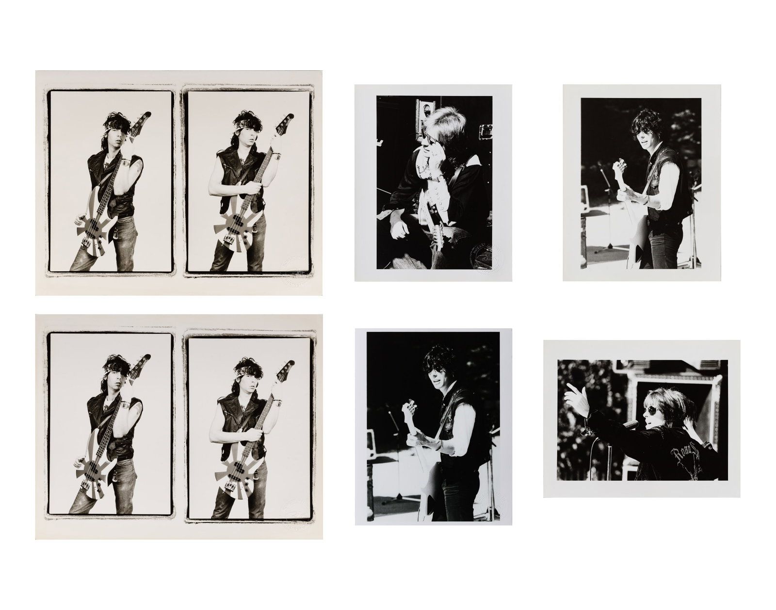 Robert Matheu (American, 1955-2018) The Pretenders Photograph Assortment: Robert Matheu (American, 1955-2018) The Pretenders Photograph Assortment (6) black and white images of the band, four having photographer blind stamp, two having photographer annotations and label ver