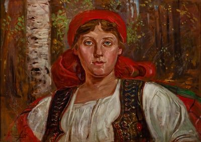 Wincenty Wodzinowsky (Polish, 1866-1940) Oil on Board