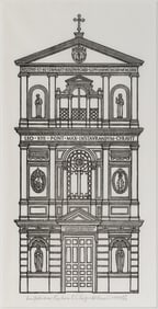 Jacques Hnizdovsky (Ukrainian / American, 1915-1985) 'Ecclesia S. S. Sergri et Bacchi' Woodcut