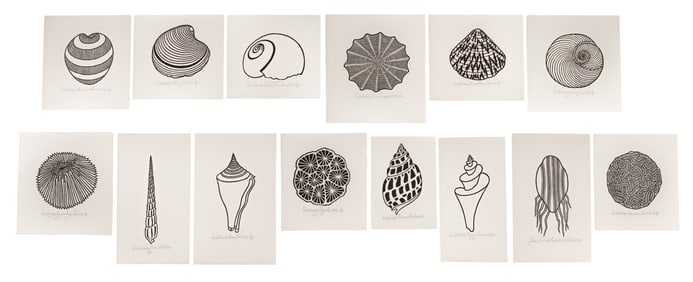 Jacques Hnizdovsky (Ukrainian / American, 1915-1985) '14 Shells' Woodcut Suite