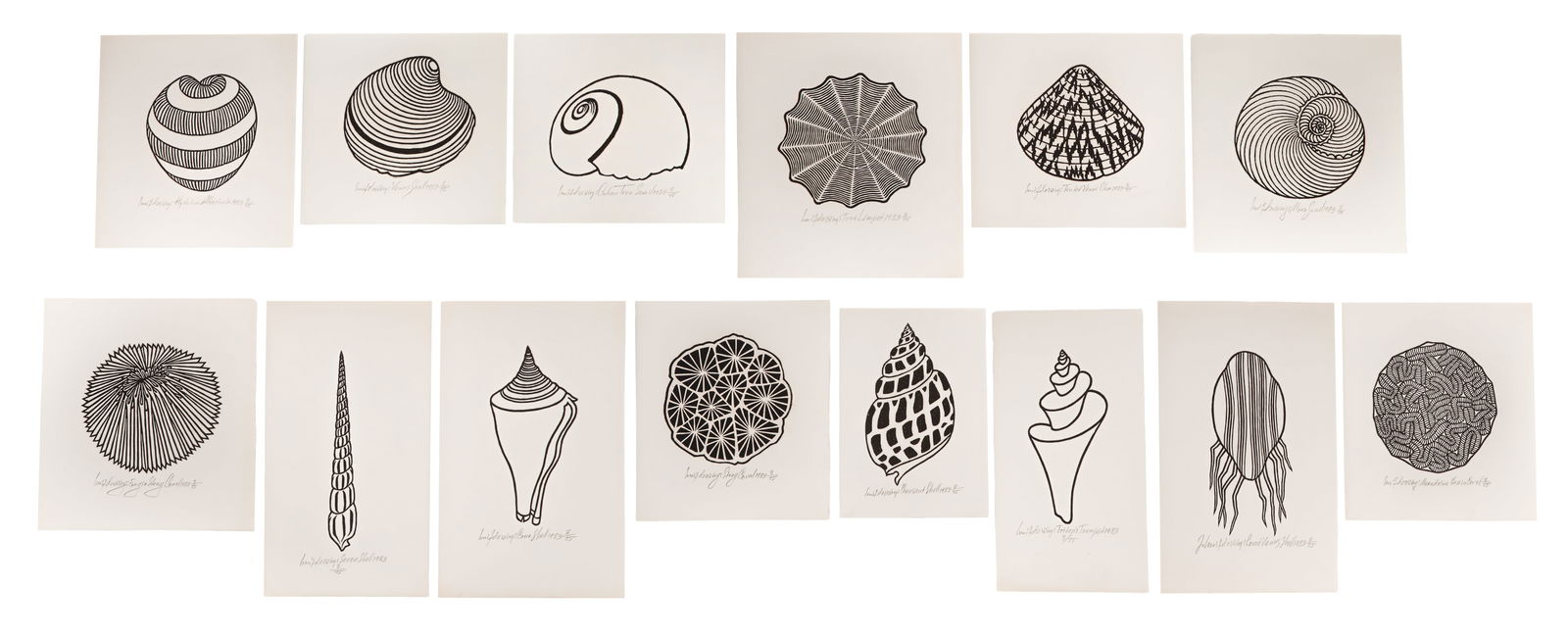 Jacques Hnizdovsky (Ukrainian / American, 1915-1985) '14 Shells' Woodcut Suite (1 of 2)