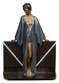 Patrick Nagel (American, 1945-1984) 'Standing Lady' Bronze Sculpture