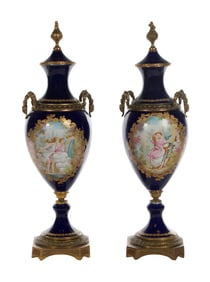 Sevres Style Porcelain Urns
