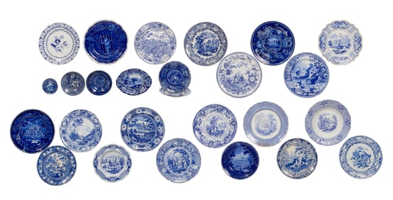 Porcelain and Pottery Plate Assortment