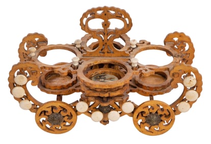 English Style Wood Salt Cellar / Cruet Table Carriage