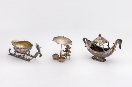 European Silver Cherub Salt Cellar Assortment