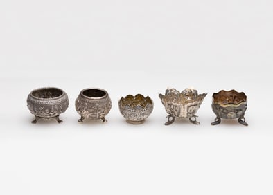Southeast Asian Silver Salt Cellar Assortment