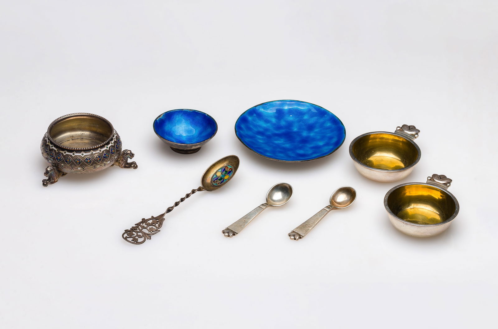 Sterling Silver Salt Cellar and Spoon Assortment (1 of 2)