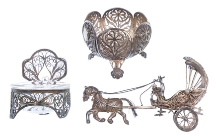 Sterling Silver Filigree Salt Cellar Assortment