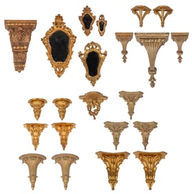 Decorative Gilt Wood Wall Bracket Assortment