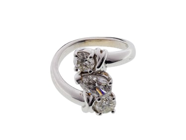 14k White Gold and Diamond Ring