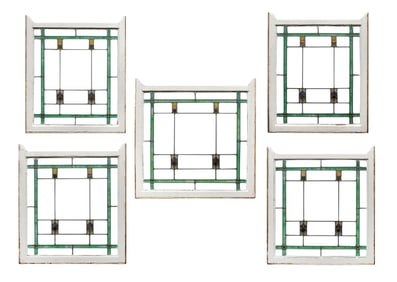 Chicago Bungalow Leaded Stained Glass Window Assortment