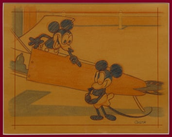Costa Alavezos (20th Century) 'Plane Crazy' Drawing