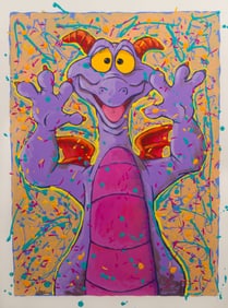 Randy Nobel (American, 20th Century) 'Figments Splash' Acrylic on Paper