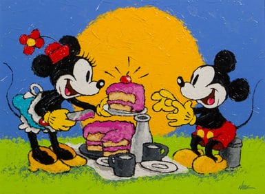 Randy Noble (American, 20th Century) "Grand Picnic" Acrylic on Panel