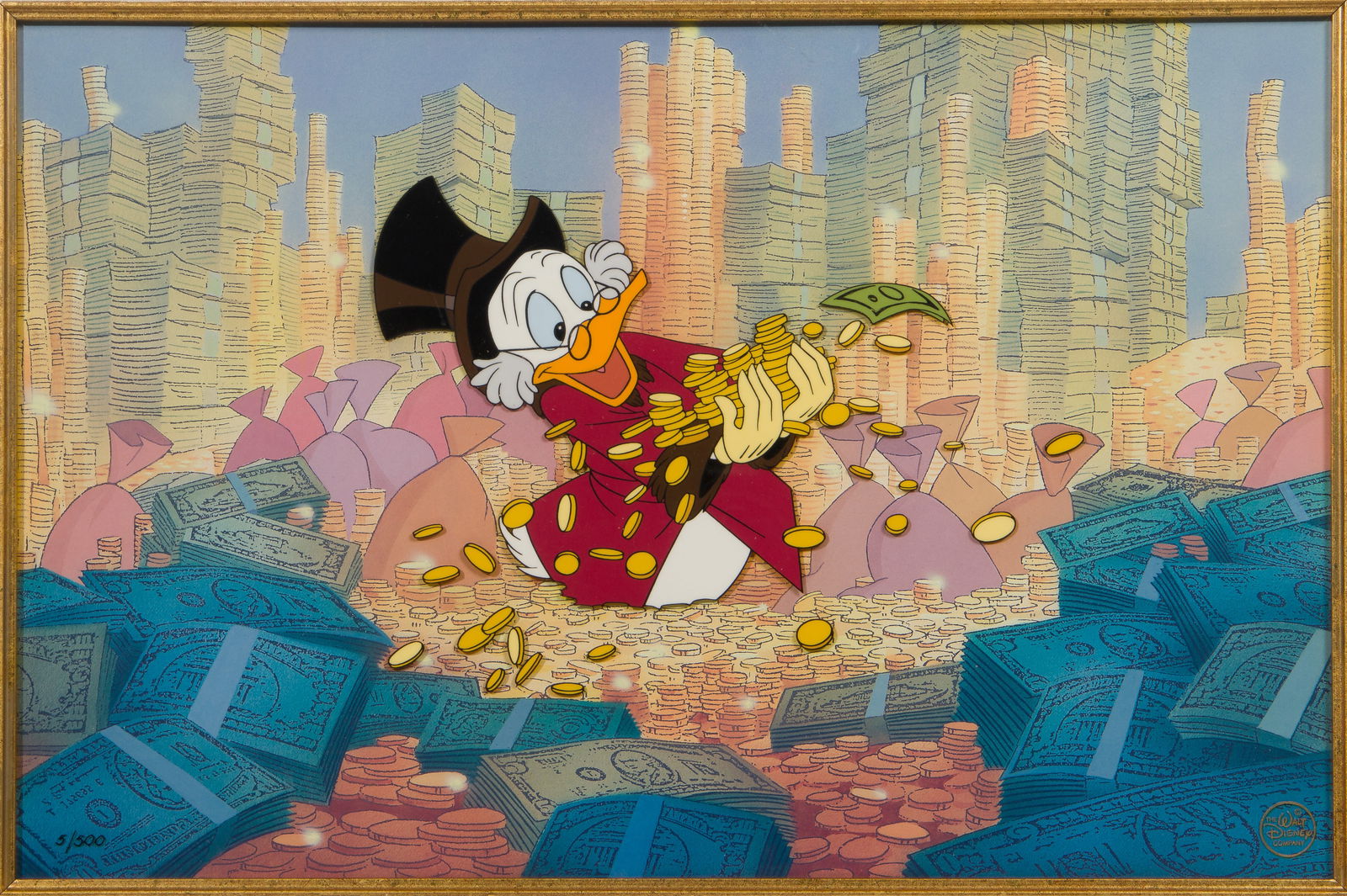 Disney 'Scrooge McDuck and Money' Hand Painted Cel Set-Up (1 of 3)