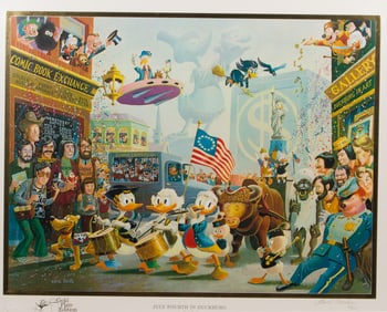Carl Barks (American, 1901-2000) 'July Fourth in Duckburg' Lithograph