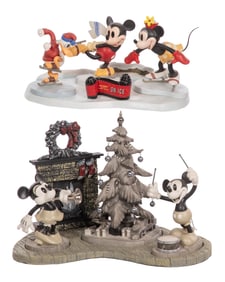 Disney Classics Collection 'Mickey Mouse On Ice' and 'Hooray For the Holidays' Figurine Sets