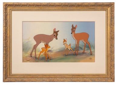 Disney 'Bashful Bambi' Hand Painted Cel Set-Up