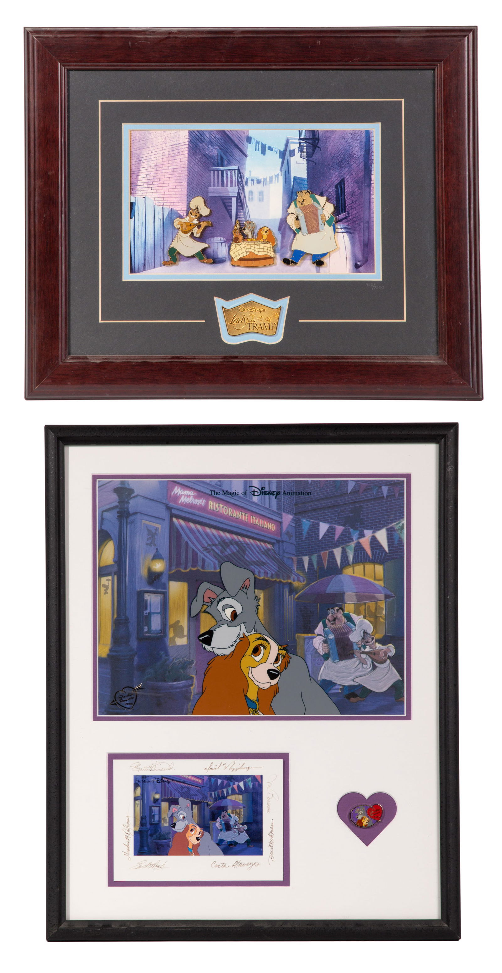 Disney 'Lady and the Tramp' Framed Sericel and Pins (1 of 3)