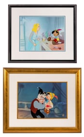 Disney 'Pinocchio' Animation Art Hand Painted Cel and Sericel