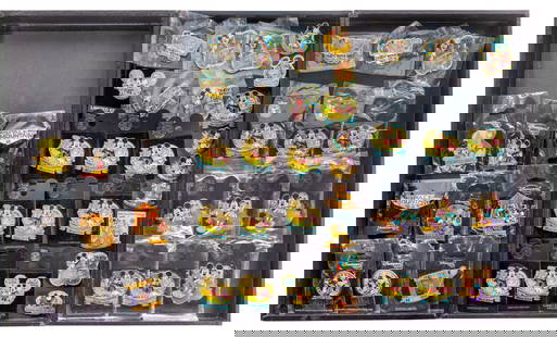 Disney Pin Assortment: Disney Pin Assortment (45) items, including Mickey and Space Mountain 2, most having backer card, some in plastic Property from: a Private Collector, Palos Park, Illinois Length: 3 1/2 inches, Width: