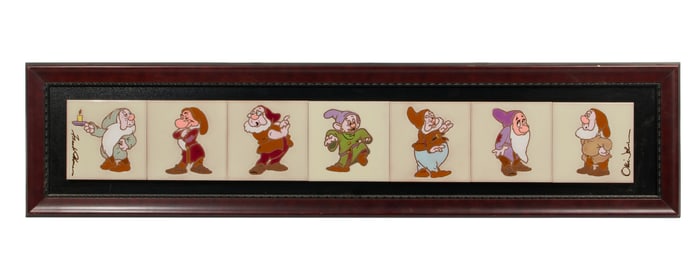 Frank Thomas and Ollie Johnston (American, 20th Century) 'The Seven Dwarfs' Tile Set