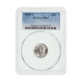 1942-S 10c MS-67 PCGS