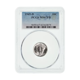 1945-D 10c MS-67 FB PCGS
