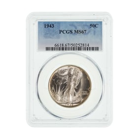1943 50c MS-67 PCGS