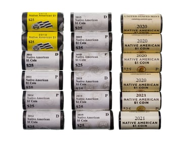United States Mint $1 Native American Roll Collection